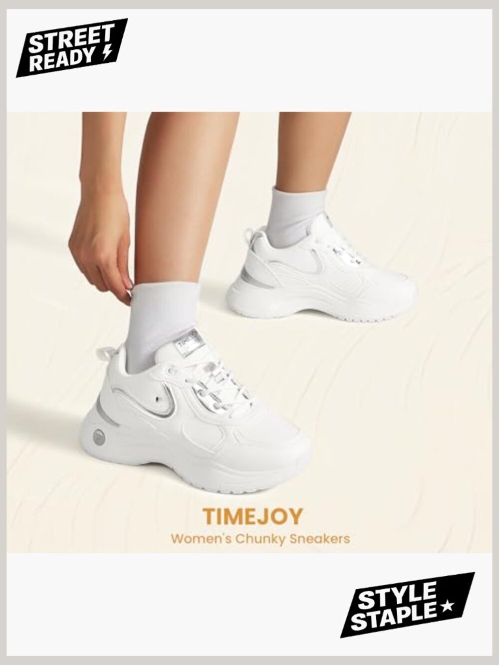Chunky Platform Sneakers Non-Slip Lace-Up Cushion Walking Casual Work - Picture 2 of 7